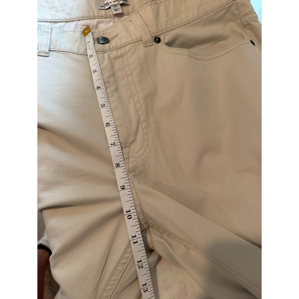 Peter Millar Twill Pants Men Beige 5 Pocket Soft Touch Pima Blend ME0B47 35X32 - Picture 10 of 13